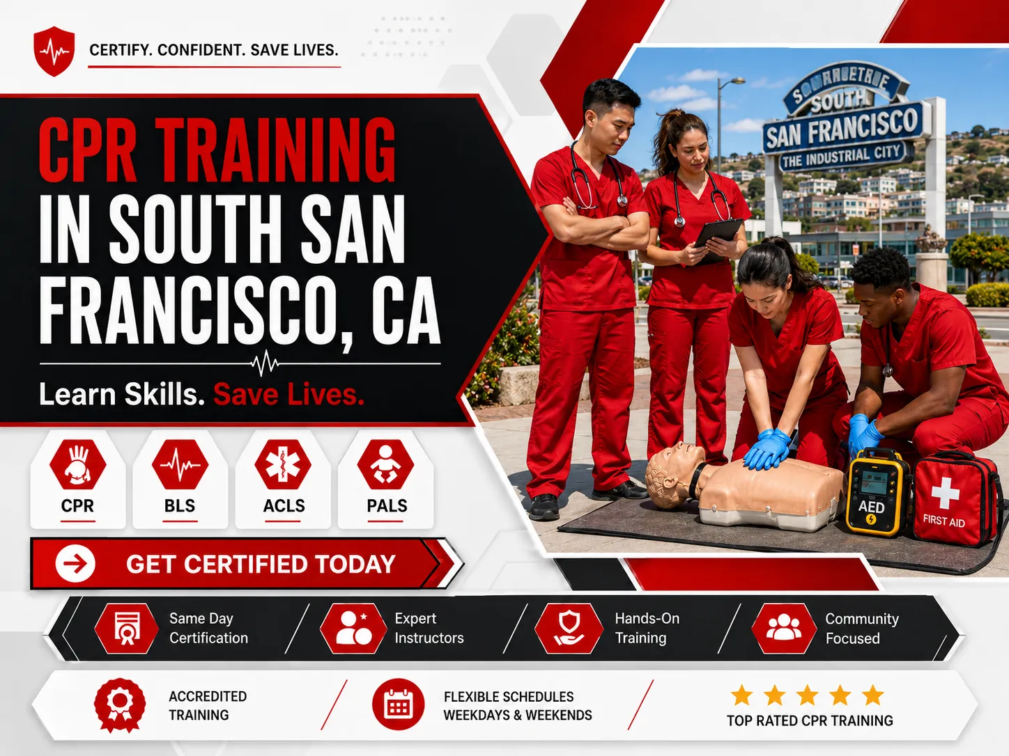 CPR, BLS, ACLS & PALS Certification Course in South San Francisco, CA