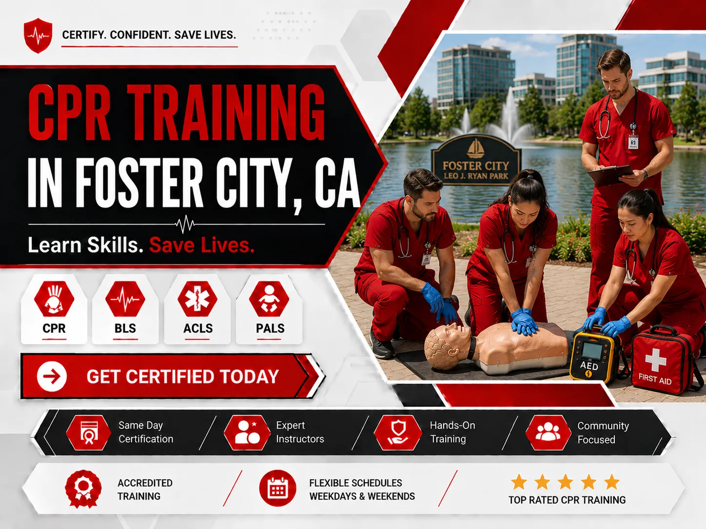 CPR, BLS, ACLS & PALS Certification Class Near Foster City, CA