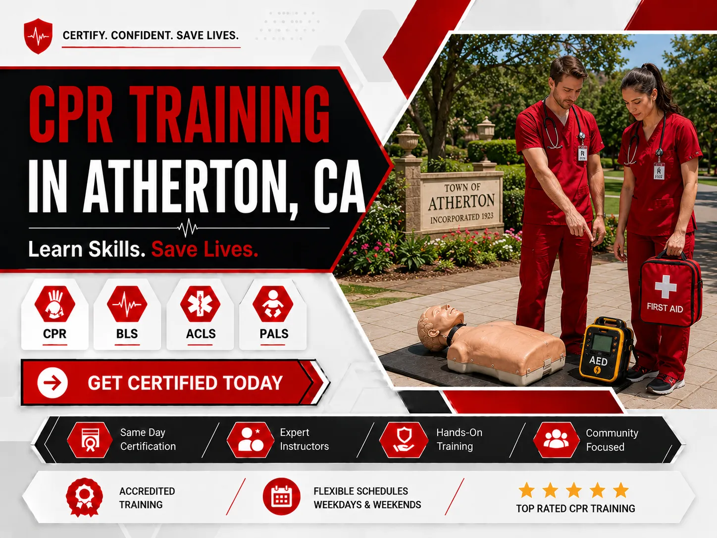 PALS pediatric advanced life support training in Atherton, CA